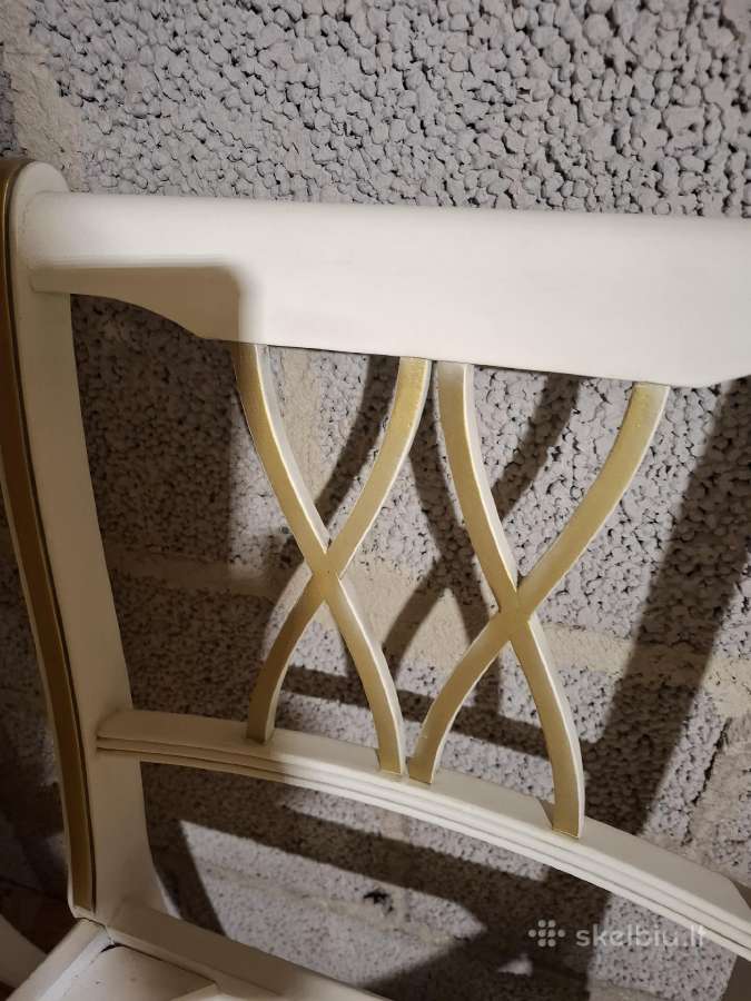 Kėdės restauruotos baltos su auksu, 6 vnt - nuotraukos Nr. 6