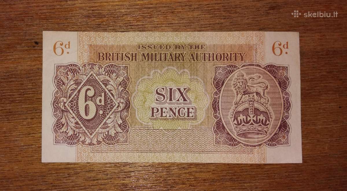 Anglijos "Kariniai" 6 pencu banknotas
