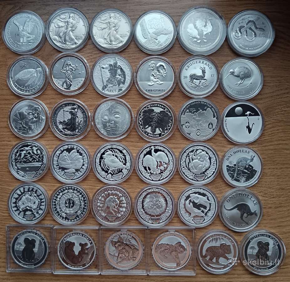 Sidabro uncijos 1oz 999 praba