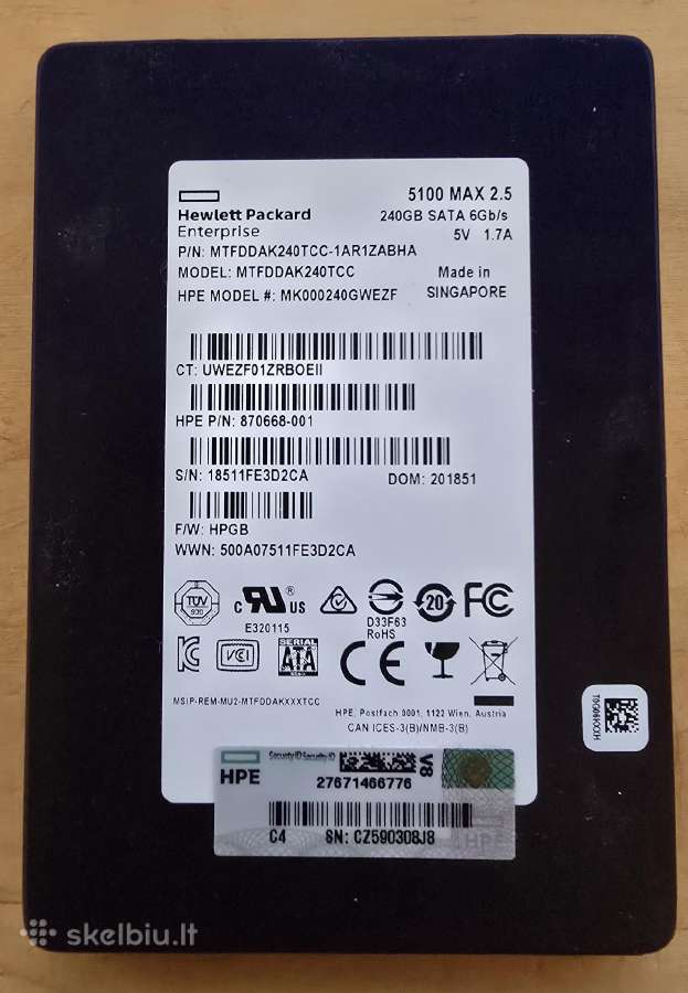 1.8" 2.5" Sata microsata usata SSD 100gb - 8tb - nuotraukos Nr. 14