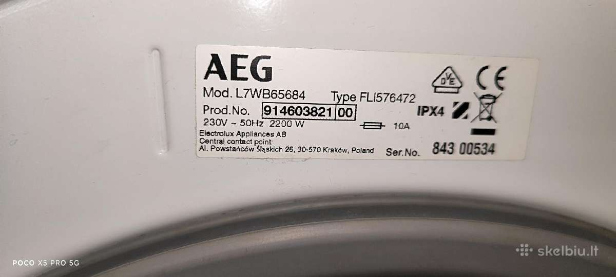 Aeg Lfr73944 fue 9kg - nuotraukos Nr. 16