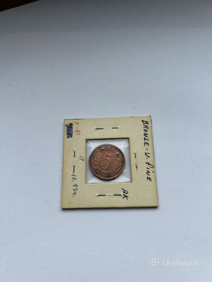 5 centai 1936 m. būklė labai gera