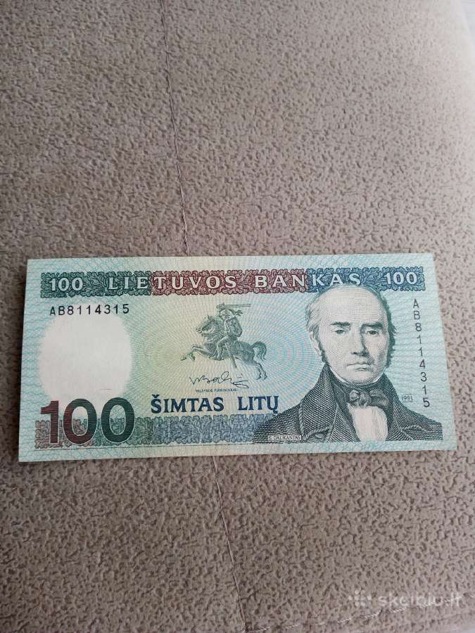 100 litų 1991 - nuotraukos Nr. 2
