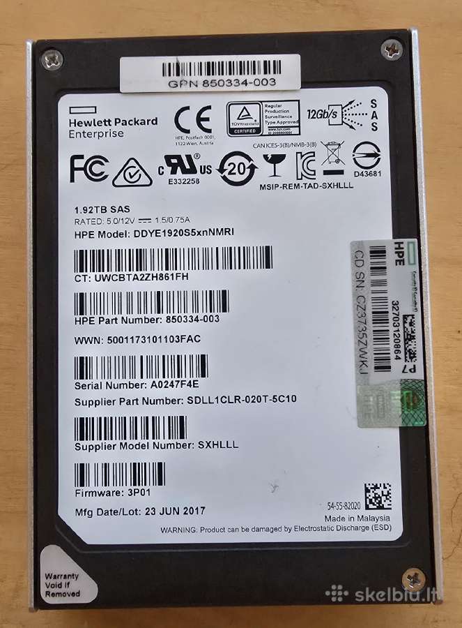 2.5" Sas SSD 200gb 3.84tb 7.68tb 15.36tb 30.72tb - nuotraukos Nr. 4