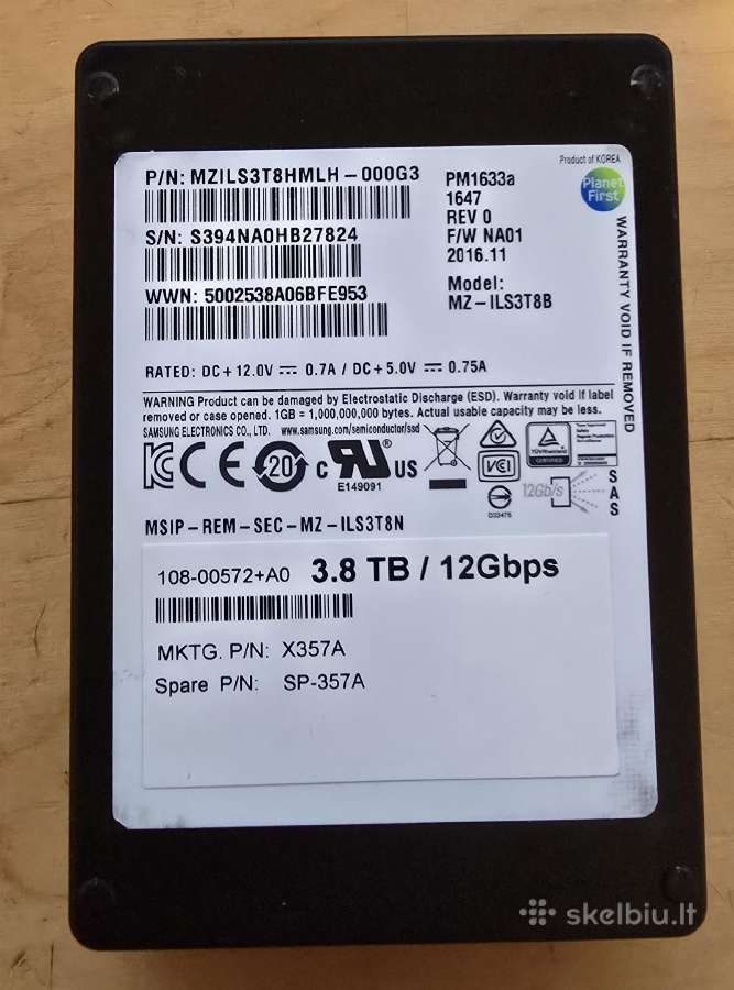 2.5" Sas SSD 200gb 3.84tb 7.68tb 15.36tb 30.72tb - nuotraukos Nr. 6
