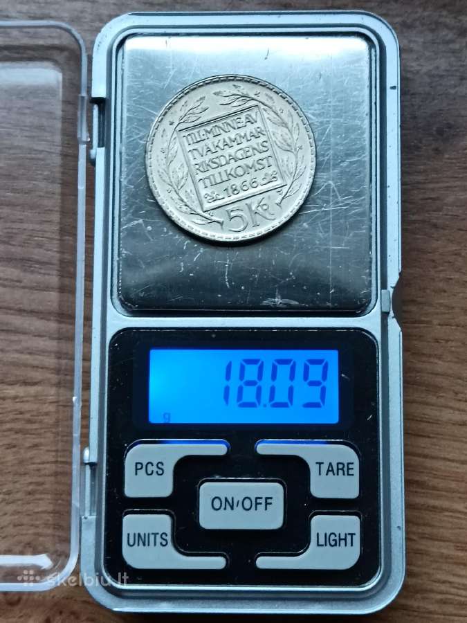 Švedija 5 kronos 1966 m. - nuotraukos Nr. 3