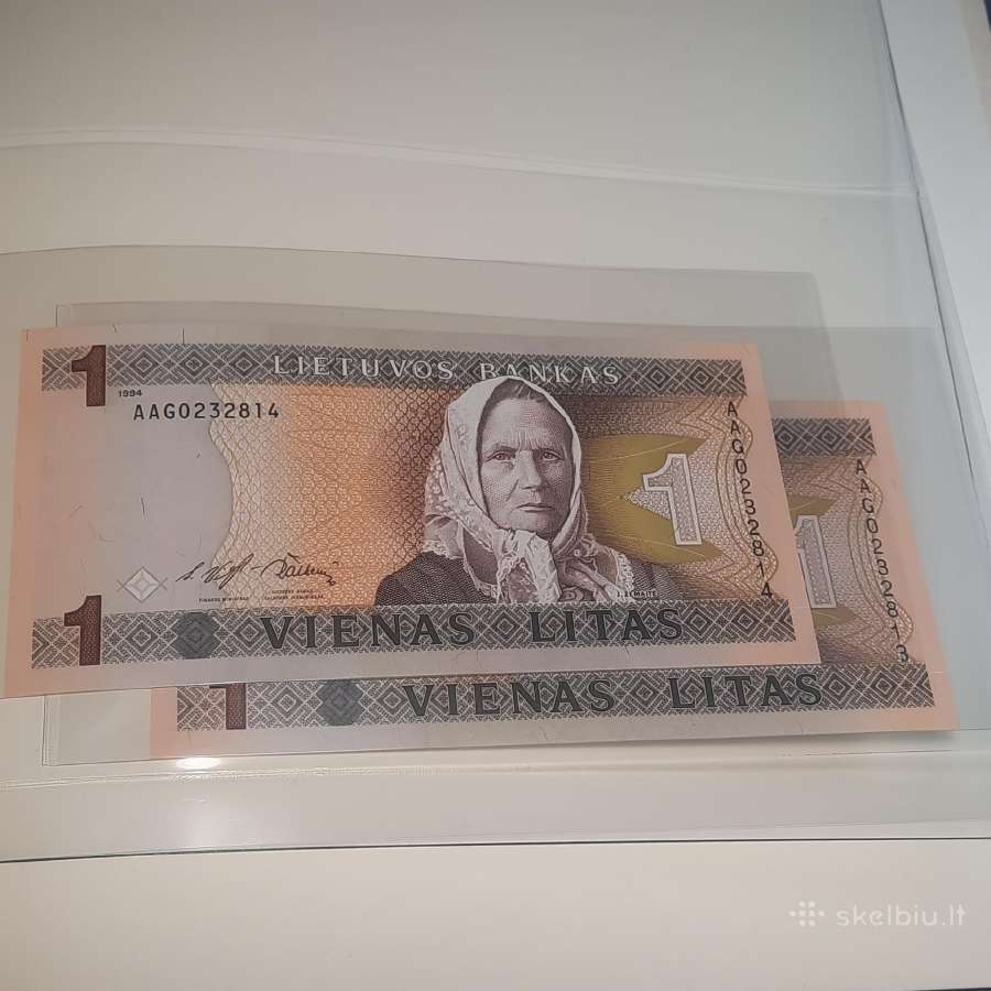 1994 m. 1litas Žemaitė (nebuvę apyvartoj) unc - nuotraukos Nr. 2
