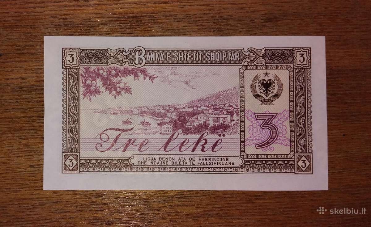 Albanijos 3 leke banknotas - nuotraukos Nr. 2