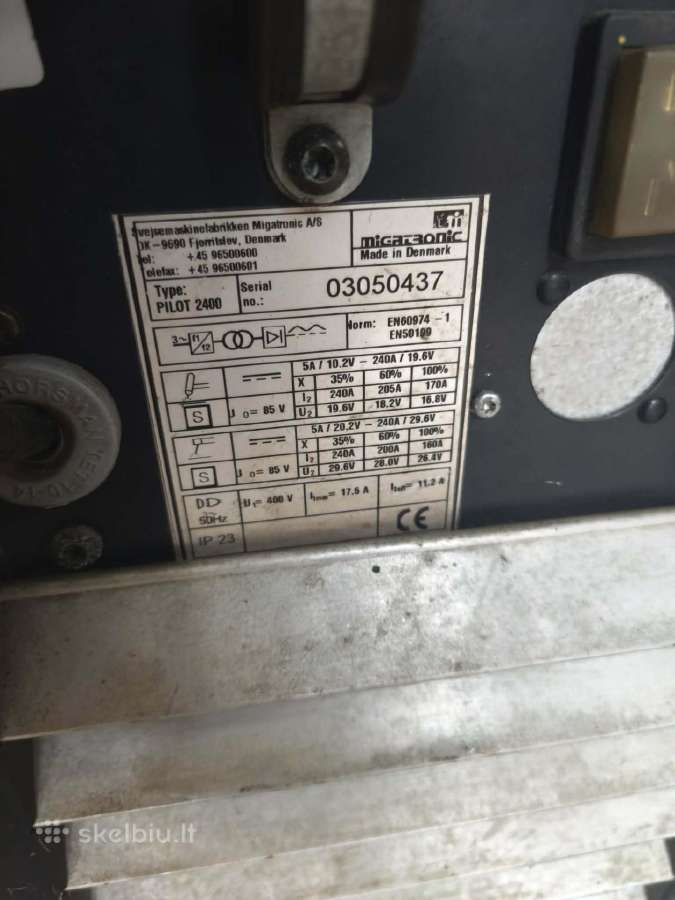Migatronic pilot 2400 Mma/tig 240a 380v Dc - nuotraukos Nr. 5
