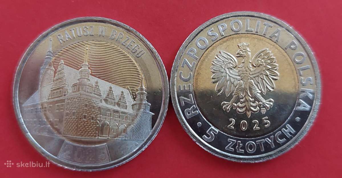 Lenkija 2025 5 Zlotai Bžego rotušė Unc