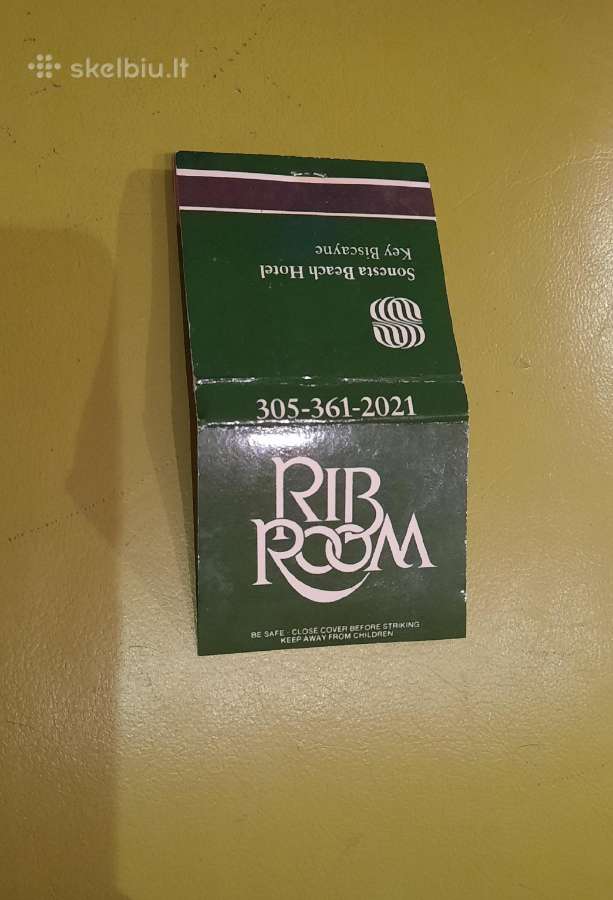 Rem. Degtukų dėžutė knygelė Rib Room - nuotraukos Nr. 4