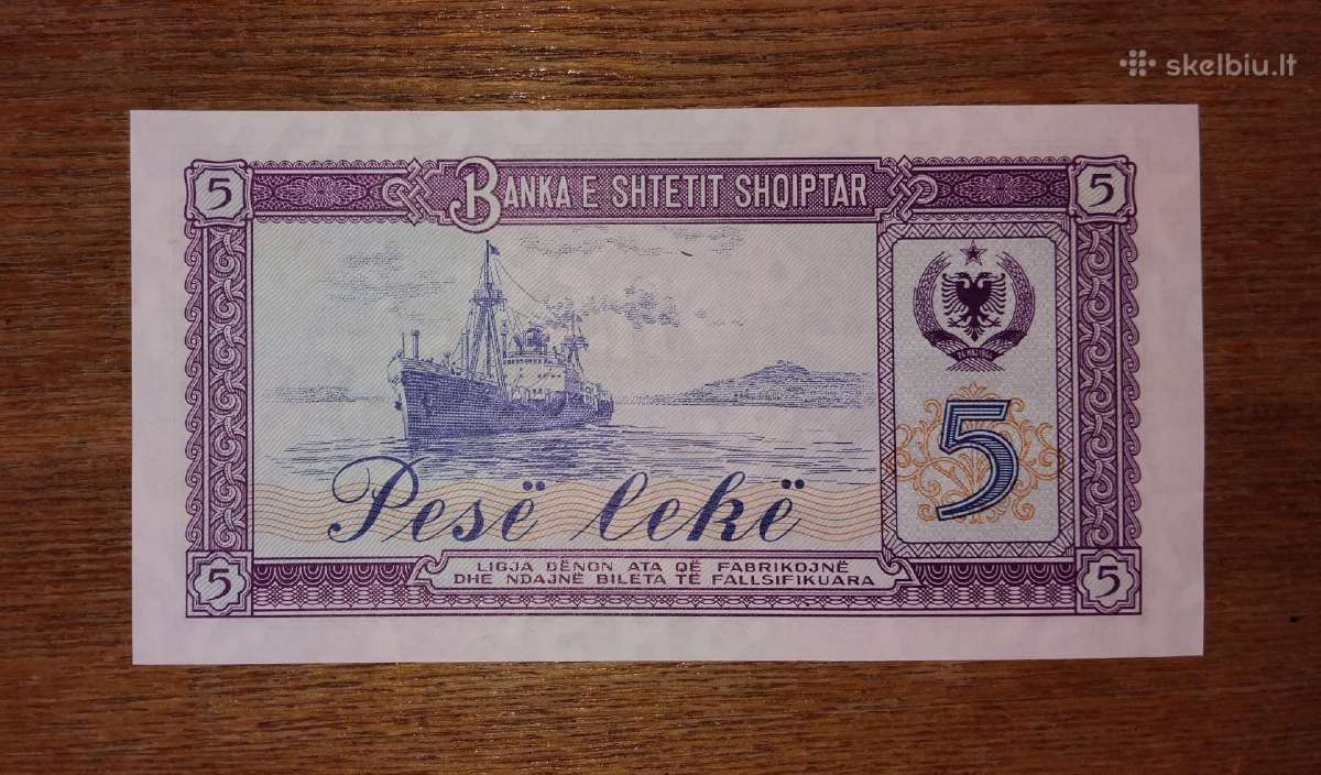 Albanijos 5 leke banknotas - nuotraukos Nr. 2