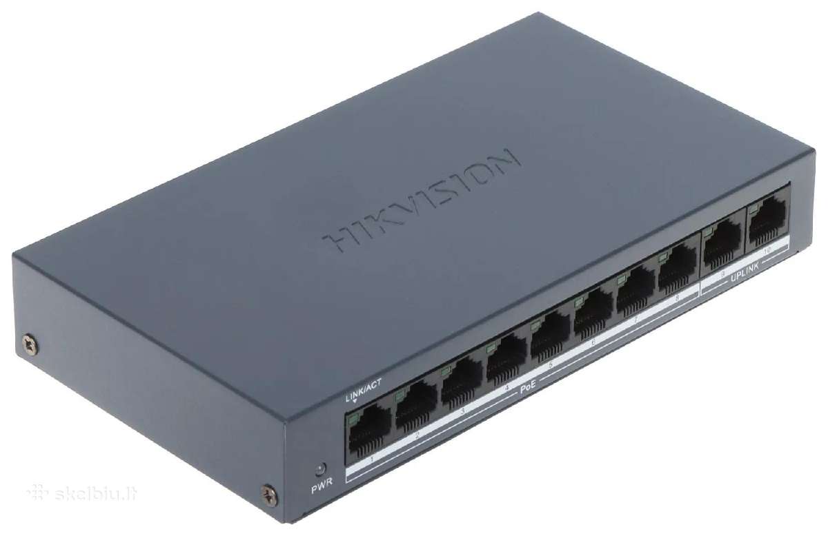 Poe switch Hikvision Ds-xs0110-p (8 portų)