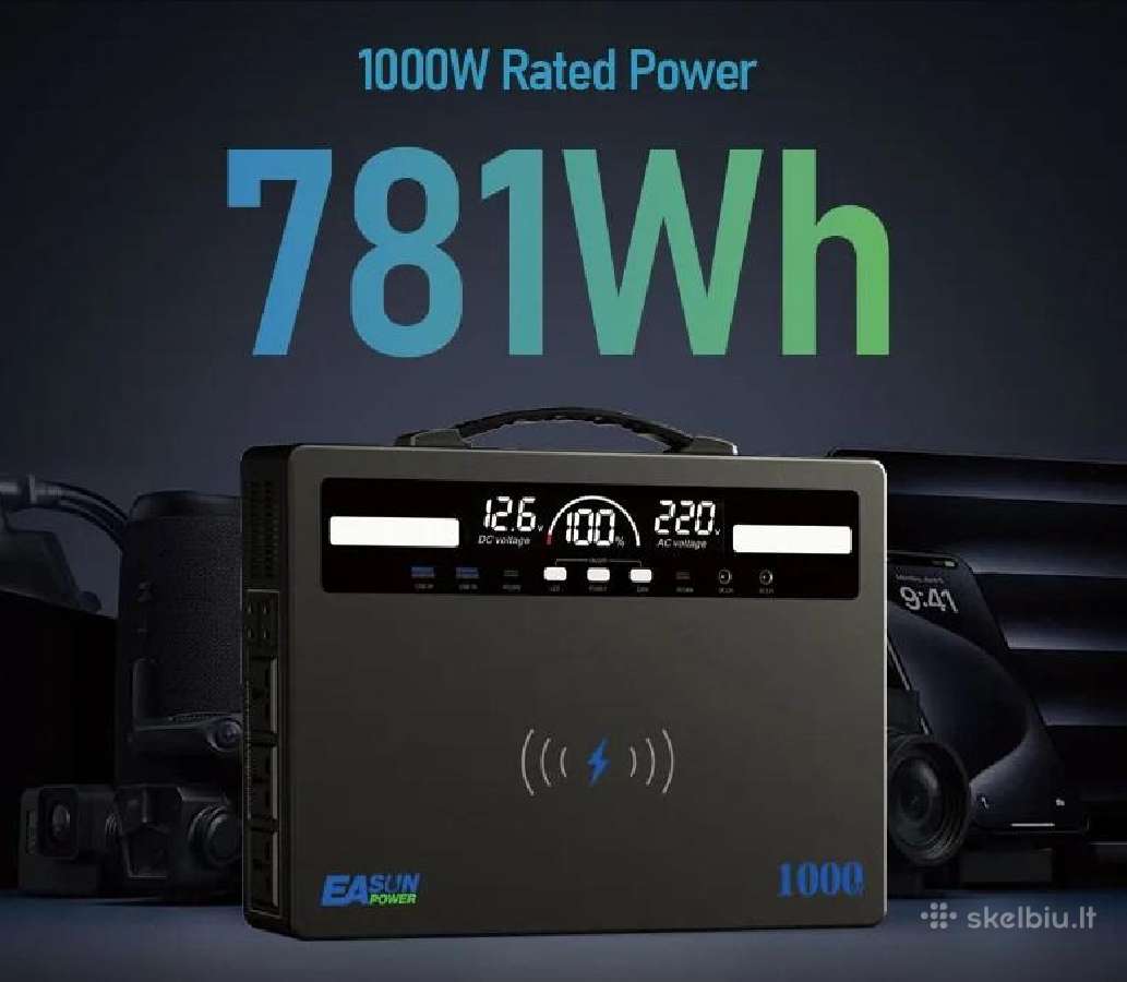 Nešiojama (mobili) elektros stotelė 1000w 781wh - nuotraukos Nr. 4