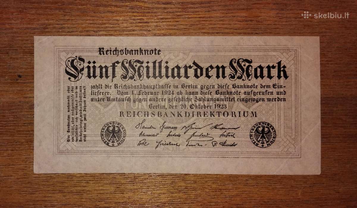 Vokietijos 5 mlrd markių banknotas