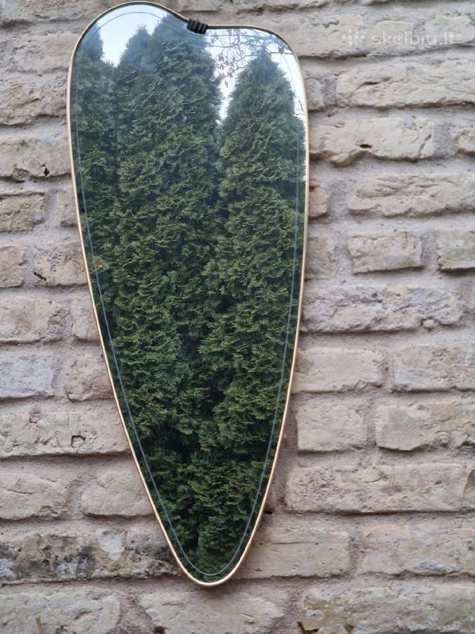 Vintažinis mid century asimetrinis veidrodis