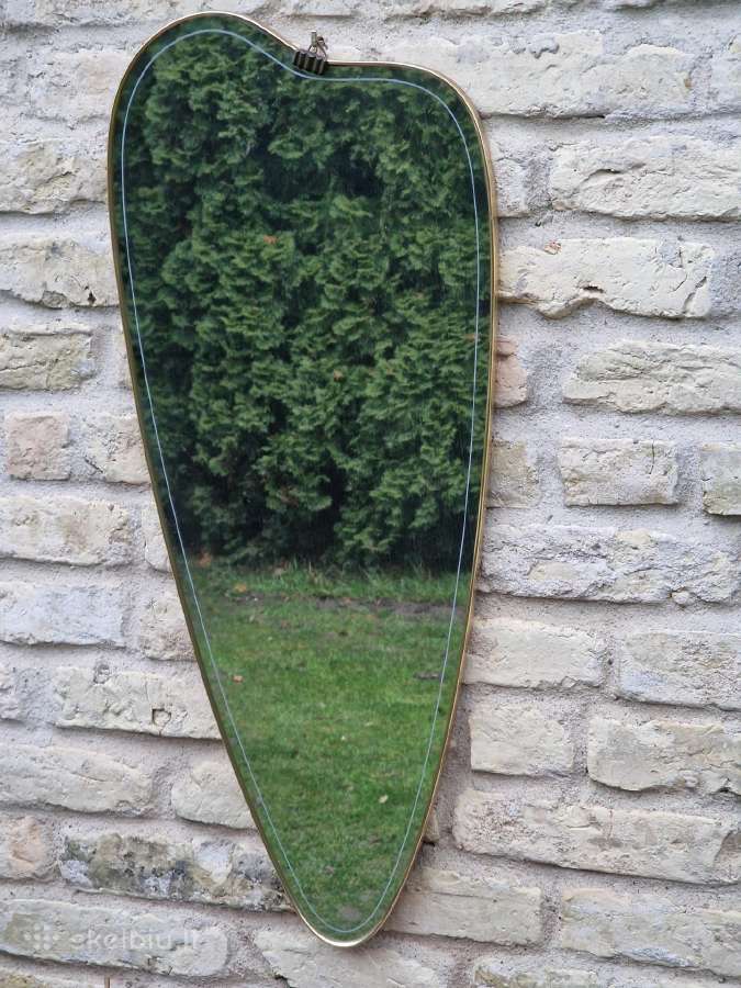 Vintažinis mid century asimetrinis veidrodis - nuotraukos Nr. 14