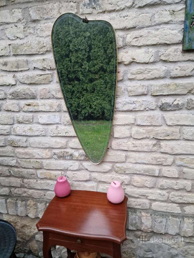 Vintažinis mid century asimetrinis veidrodis - nuotraukos Nr. 19
