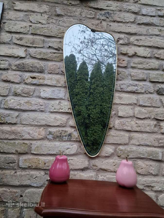 Vintažinis mid century asimetrinis veidrodis - nuotraukos Nr. 22
