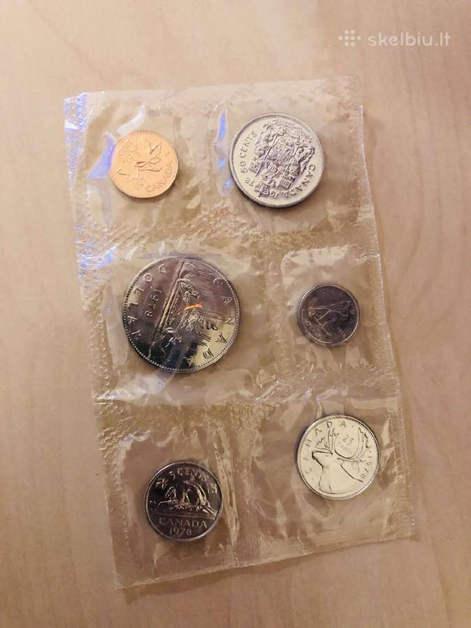 1978 m. Kanados monetų rinkinys – 6 vnt., naujos