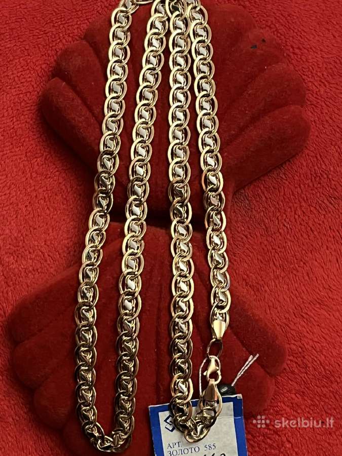 Prabangi auksinė grandinėlė Vanago akis 60cm - nuotraukos Nr. 6