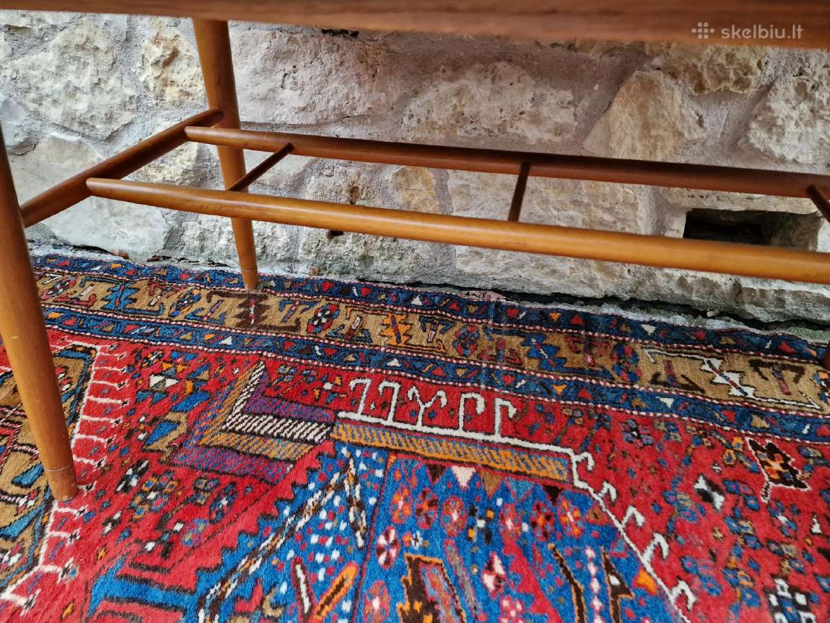 Vintažinis mid century tikmedžio rašomasis stalas - nuotraukos Nr. 13