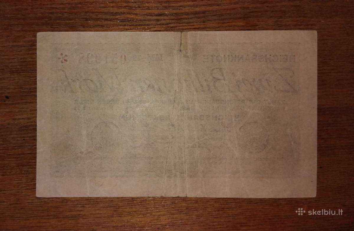 Vokietijos 2 bln markių banknotas - nuotraukos Nr. 2