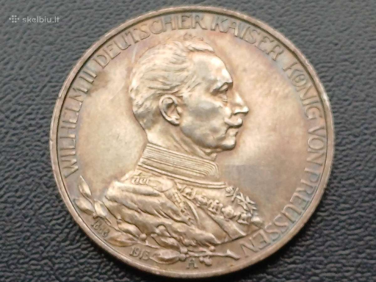 3 markes 1913m. Sidabras 900 - nuotraukos Nr. 2