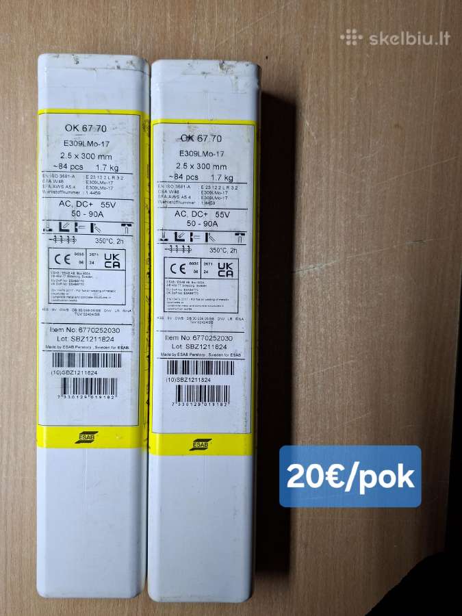 Esab suvirinimo elektrodai. - nuotraukos Nr. 3