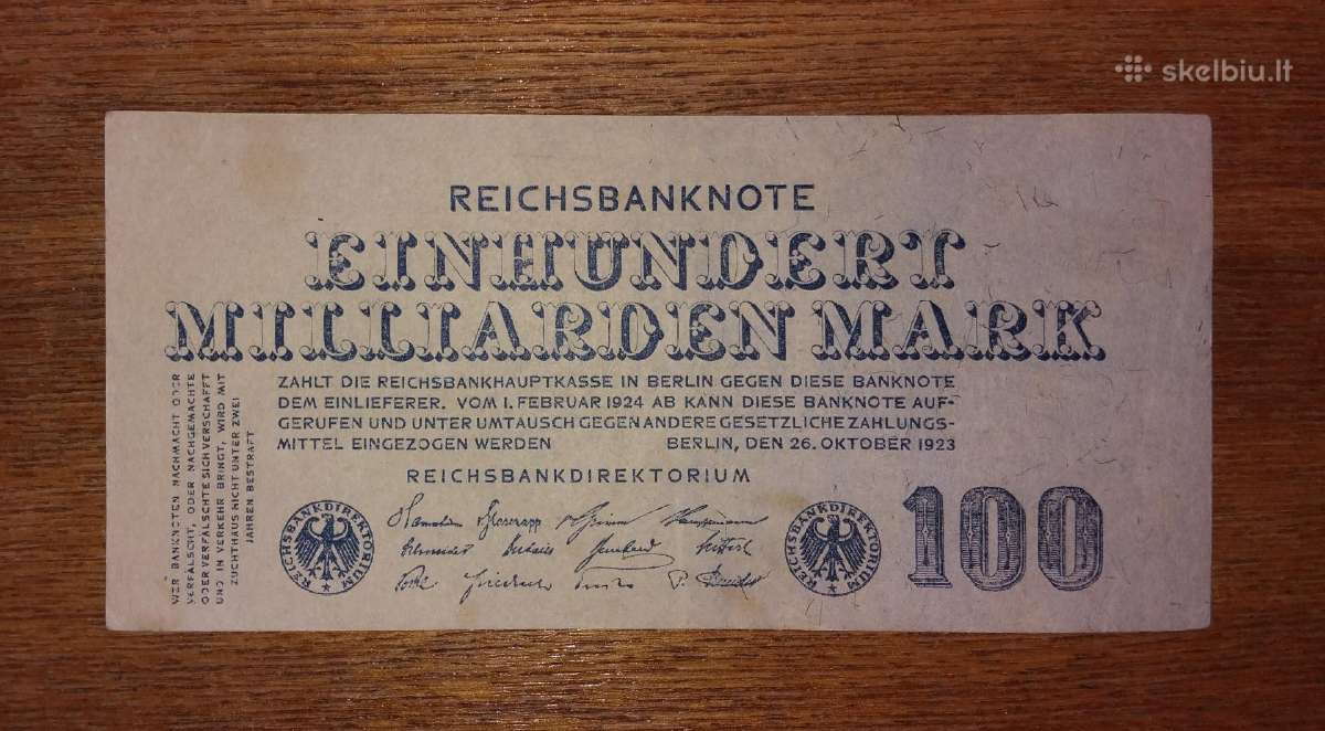Vokietijos 100 mlrd markių banknotas