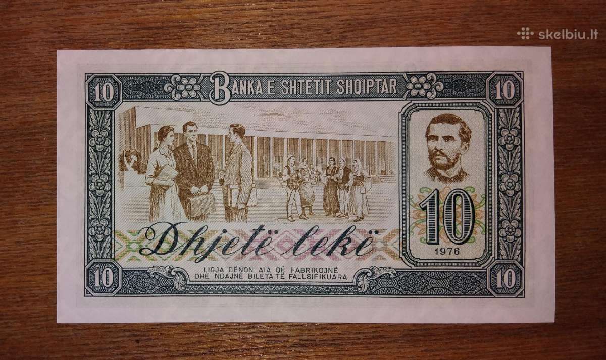 Albanijos 10 leke banknotas