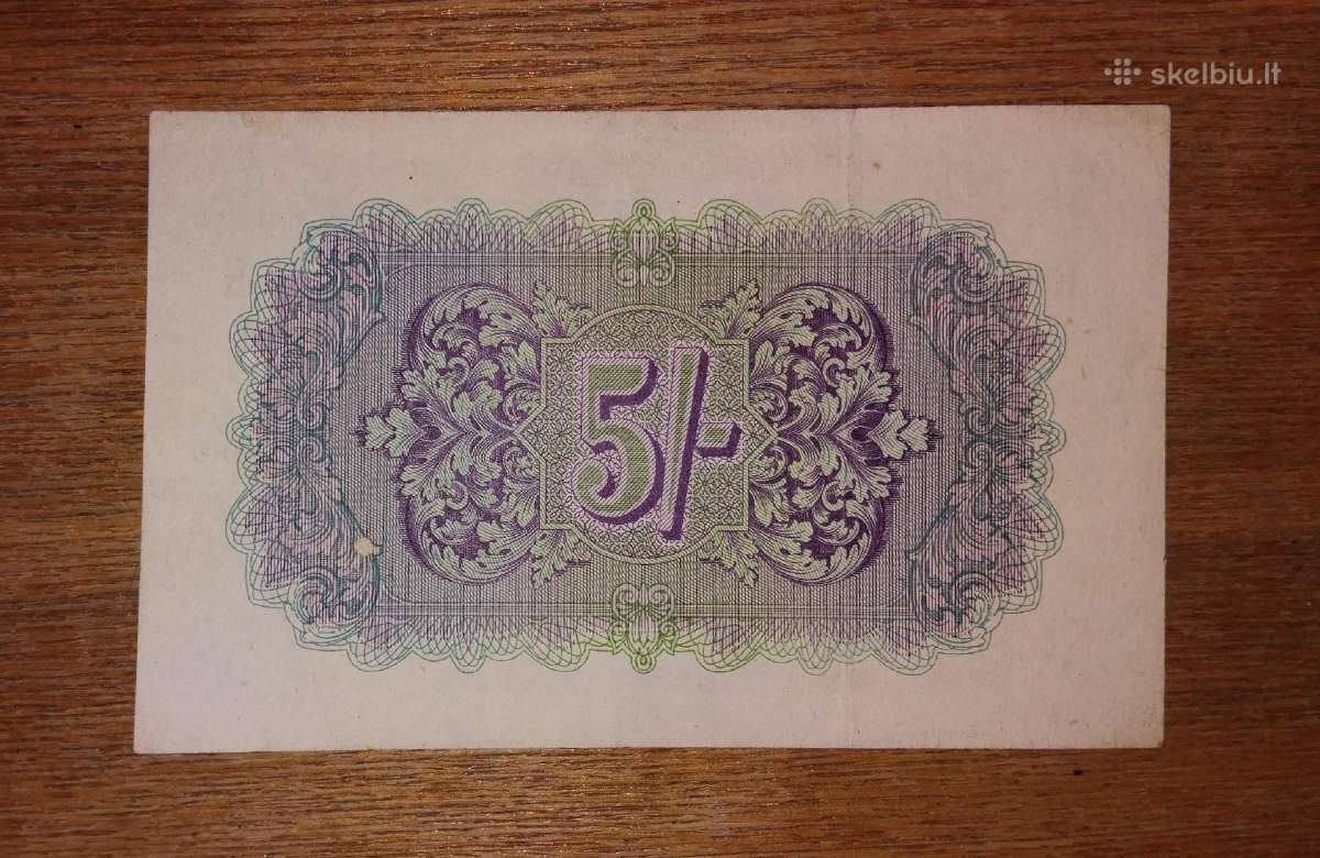 Anglijos 5 šilingu banknotas - nuotraukos Nr. 2