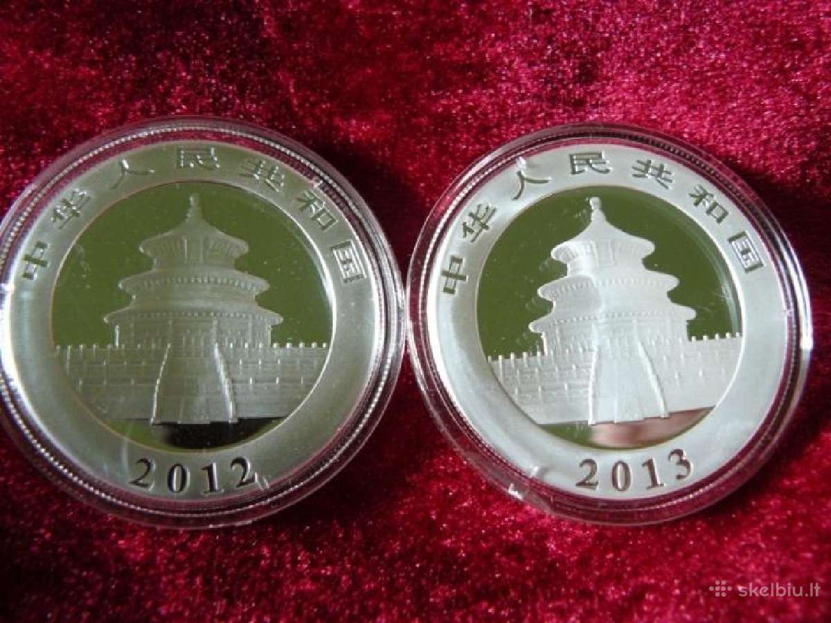 Sidabrinė 31,1 g. moneta Kinijos Panda 2012, 2013 - nuotraukos Nr. 2