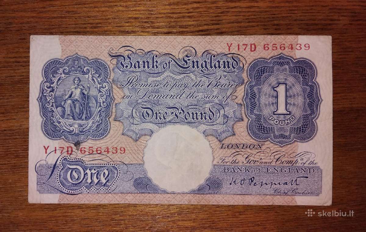 Anglijos 1 £ banknotas