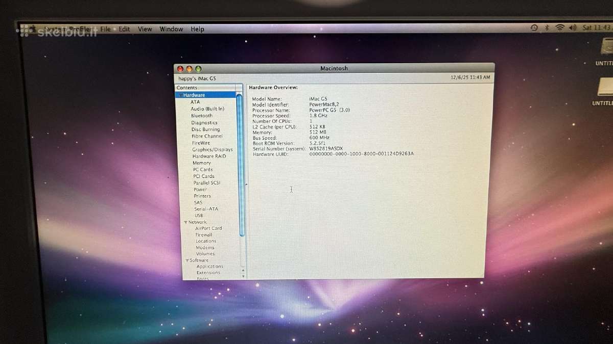 Apple iMac G5 17 (Powerpc) su originalia deze - nuotraukos Nr. 10