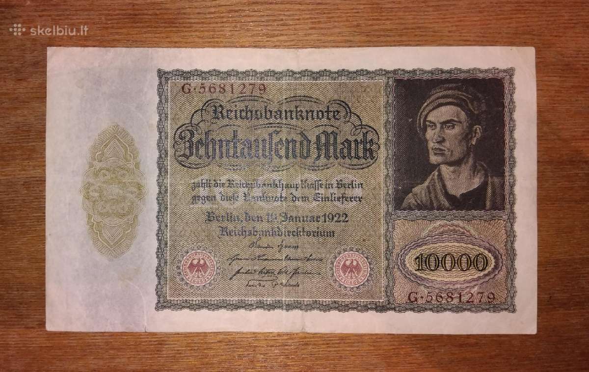 Vokietijos 10.000 markių banknotas