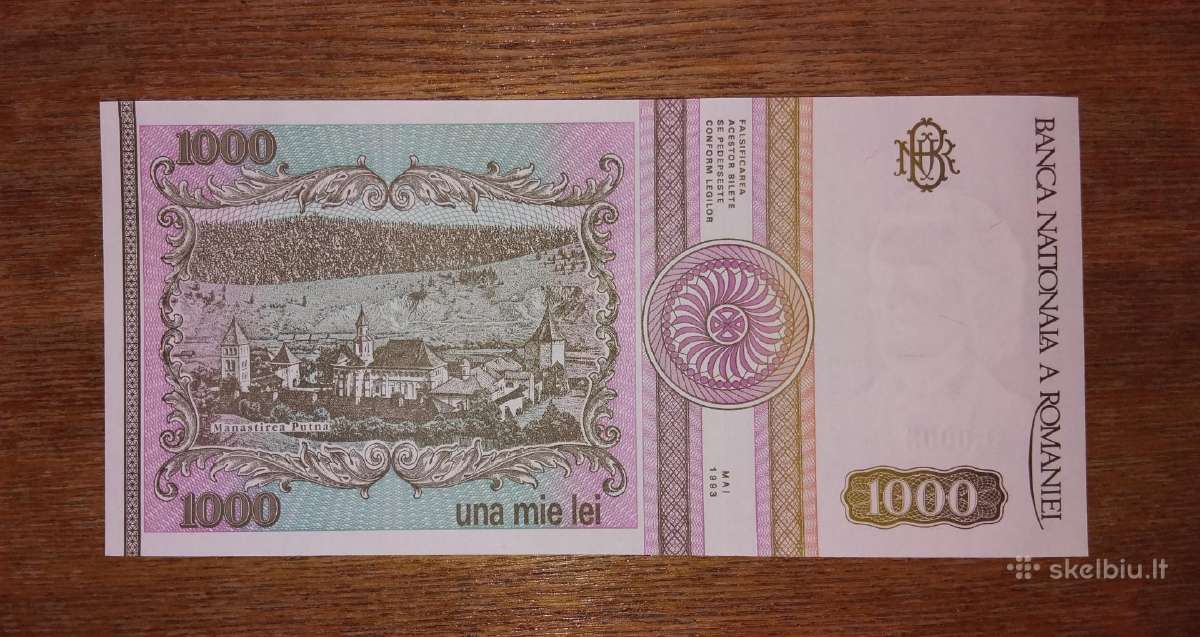 Rumunijos 1000 lei banknotas - nuotraukos Nr. 2