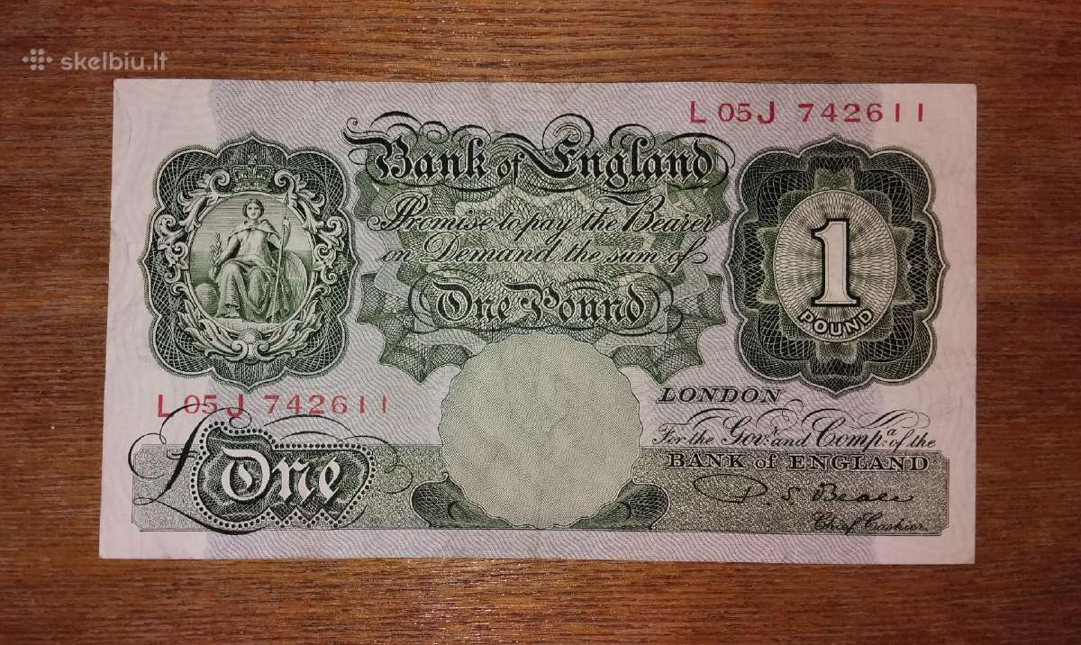 Anglijos 1 £ banknotas