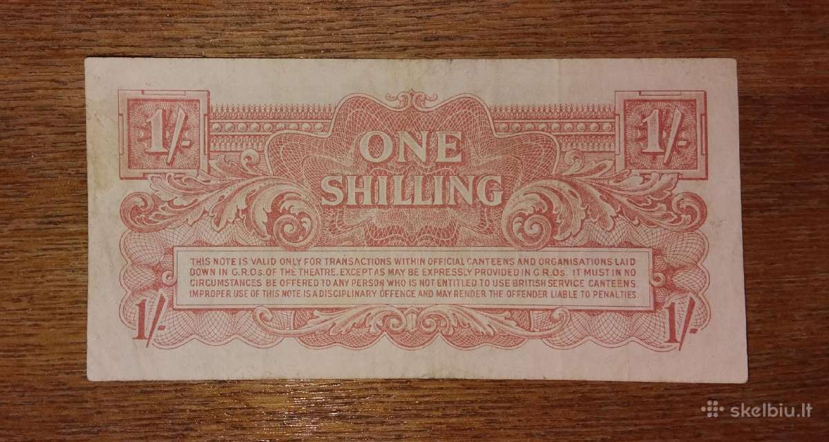 Anglijos 1 šilingo banknotas - nuotraukos Nr. 2