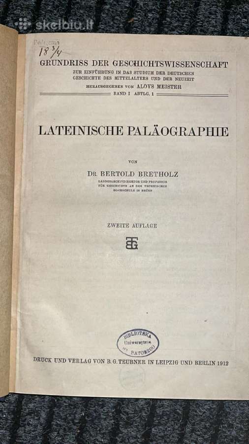 Grundriss der Geschichtswissenschaft.lateinische P