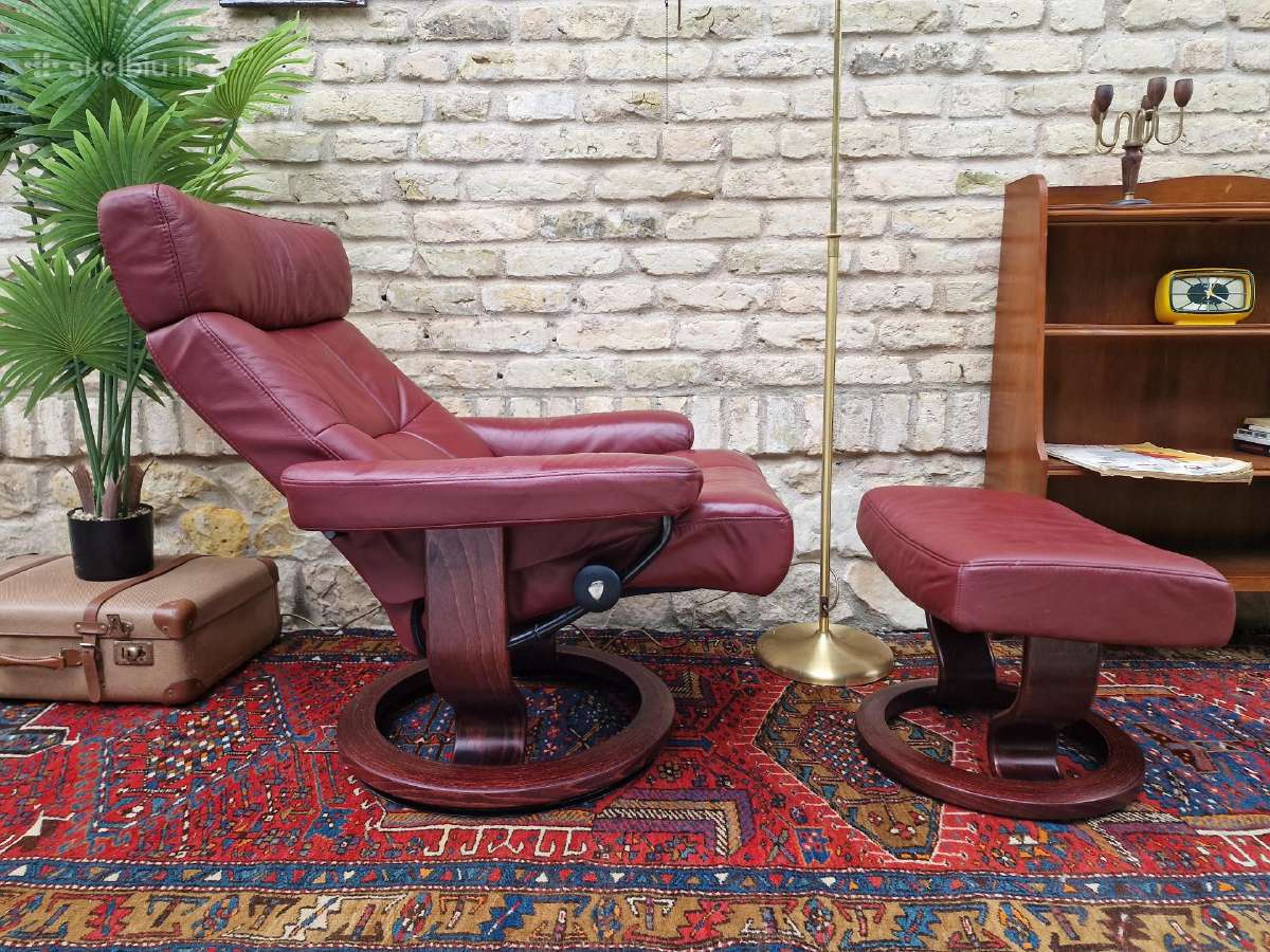 Prabangus odinis fotelis/reglaineris Stressless