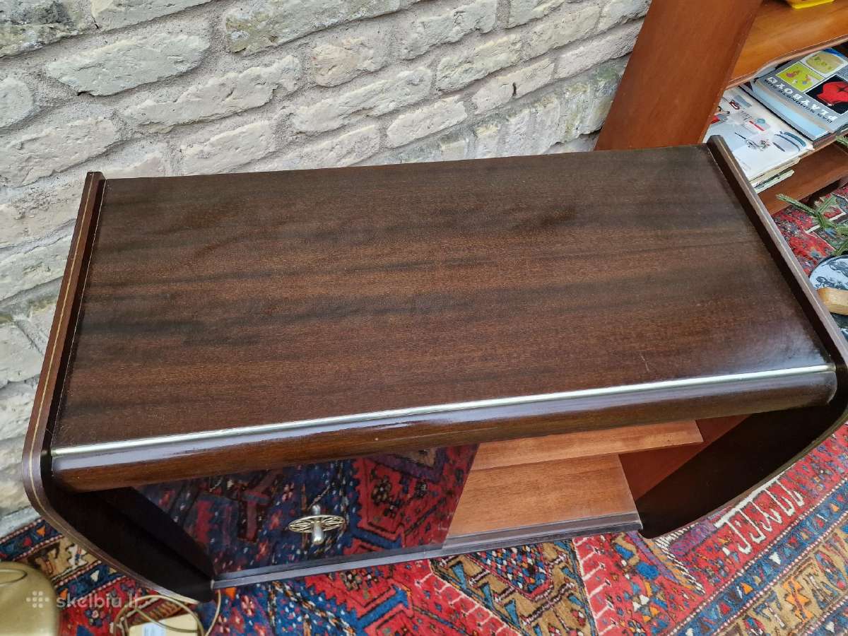 Vintažinė mid century riešutmedžio spintelė/baras - nuotraukos Nr. 23
