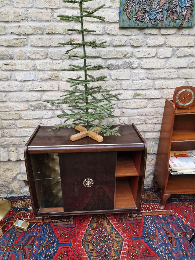 Vintažinė mid century riešutmedžio spintelė/baras - nuotraukos Nr. 25