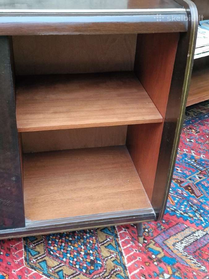Vintažinė mid century riešutmedžio spintelė/baras - nuotraukos Nr. 26