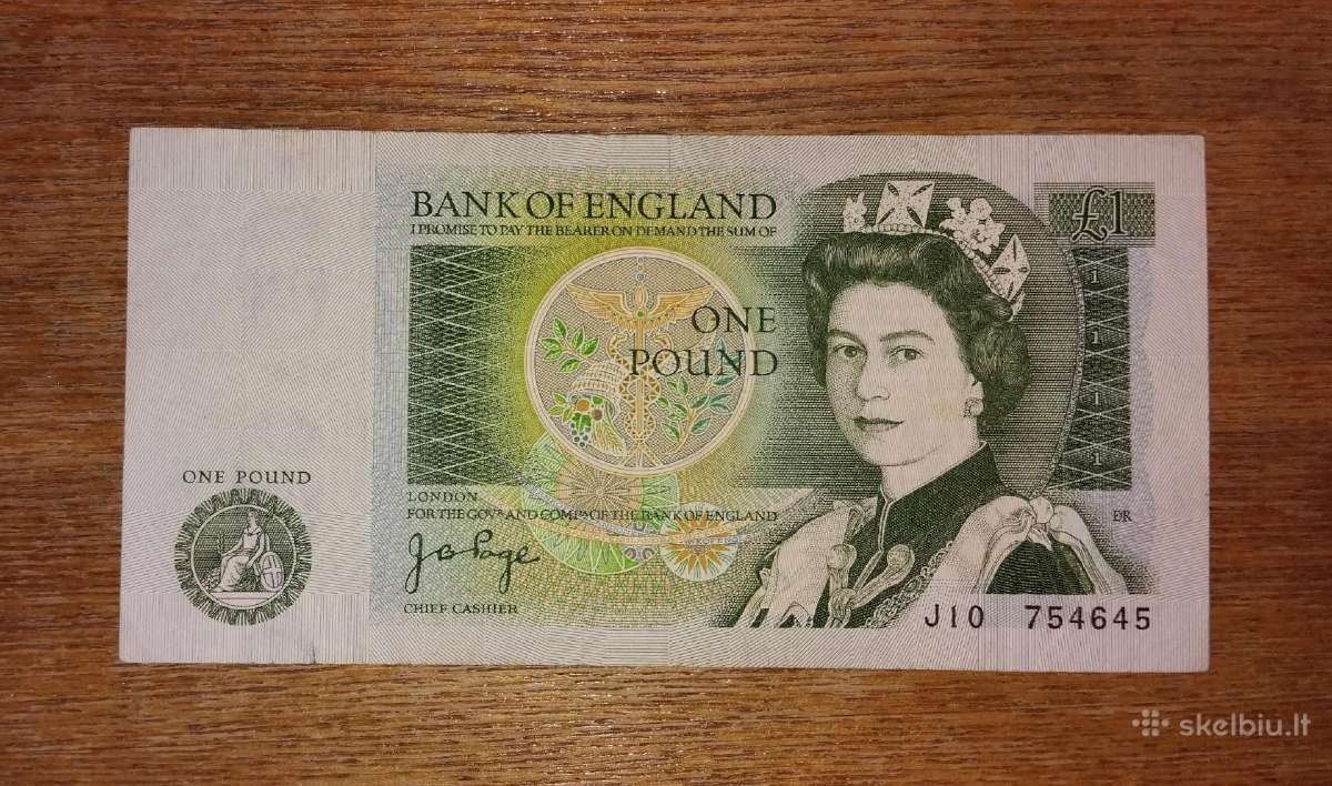 Anglijos 1 £ banknotas