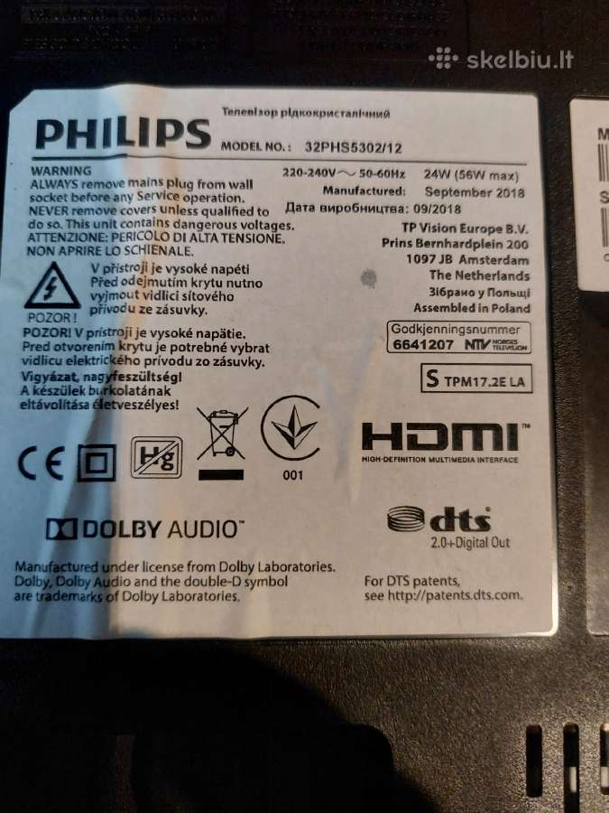 Philips televizorius su defektu - nuotraukos Nr. 2
