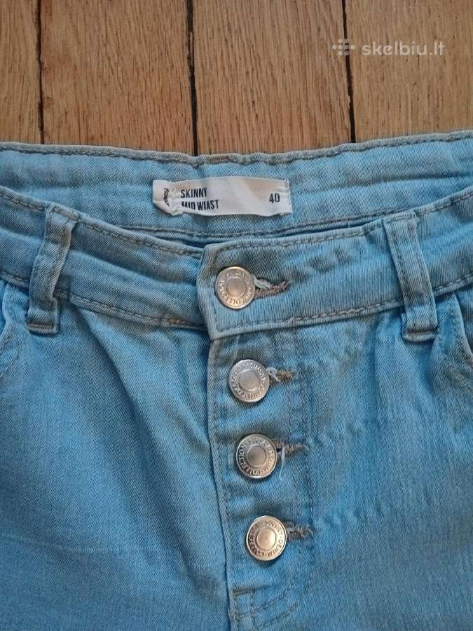 Šviesiai mėlyni skinny džinsai, aukštas liemuo - nuotraukos Nr. 2