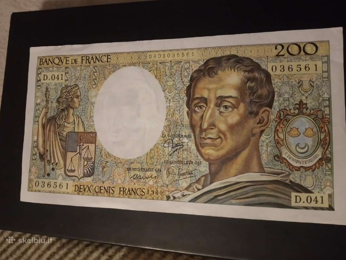 200 franku banknotas. Stovis - nuotraukos Nr. 3
