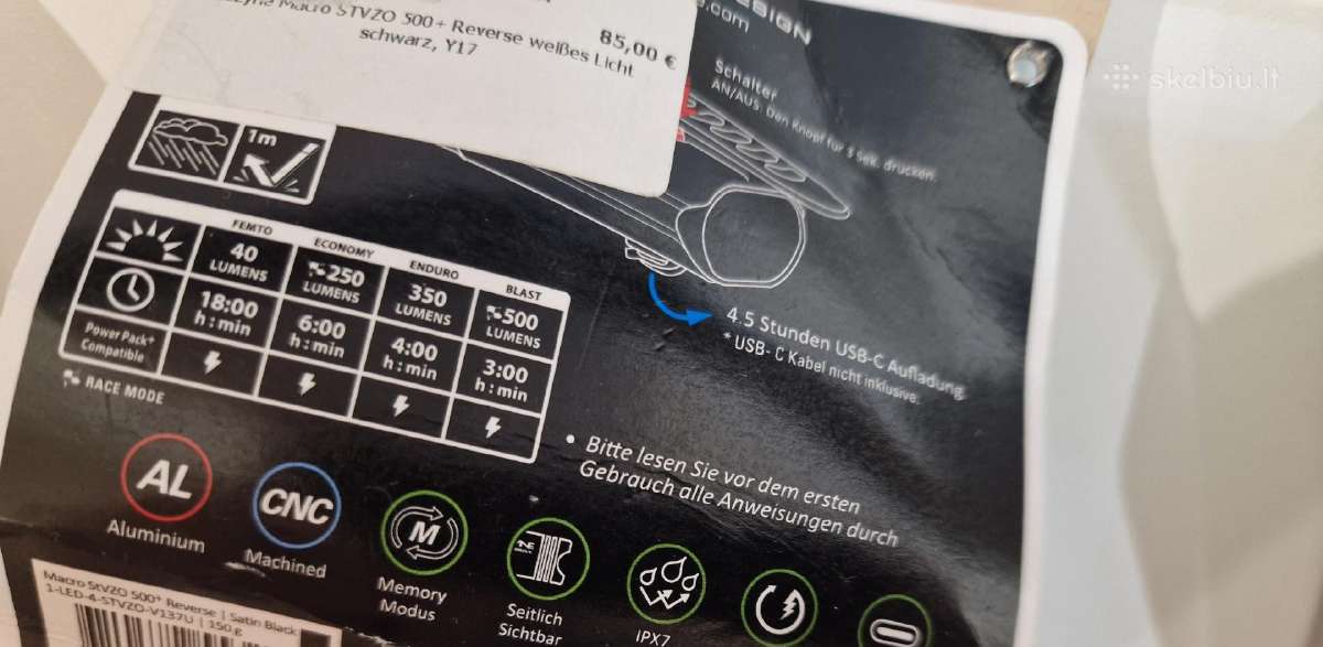 Lezyne Usb priekiniai žibintai ir įrankiai. - nuotraukos Nr. 2