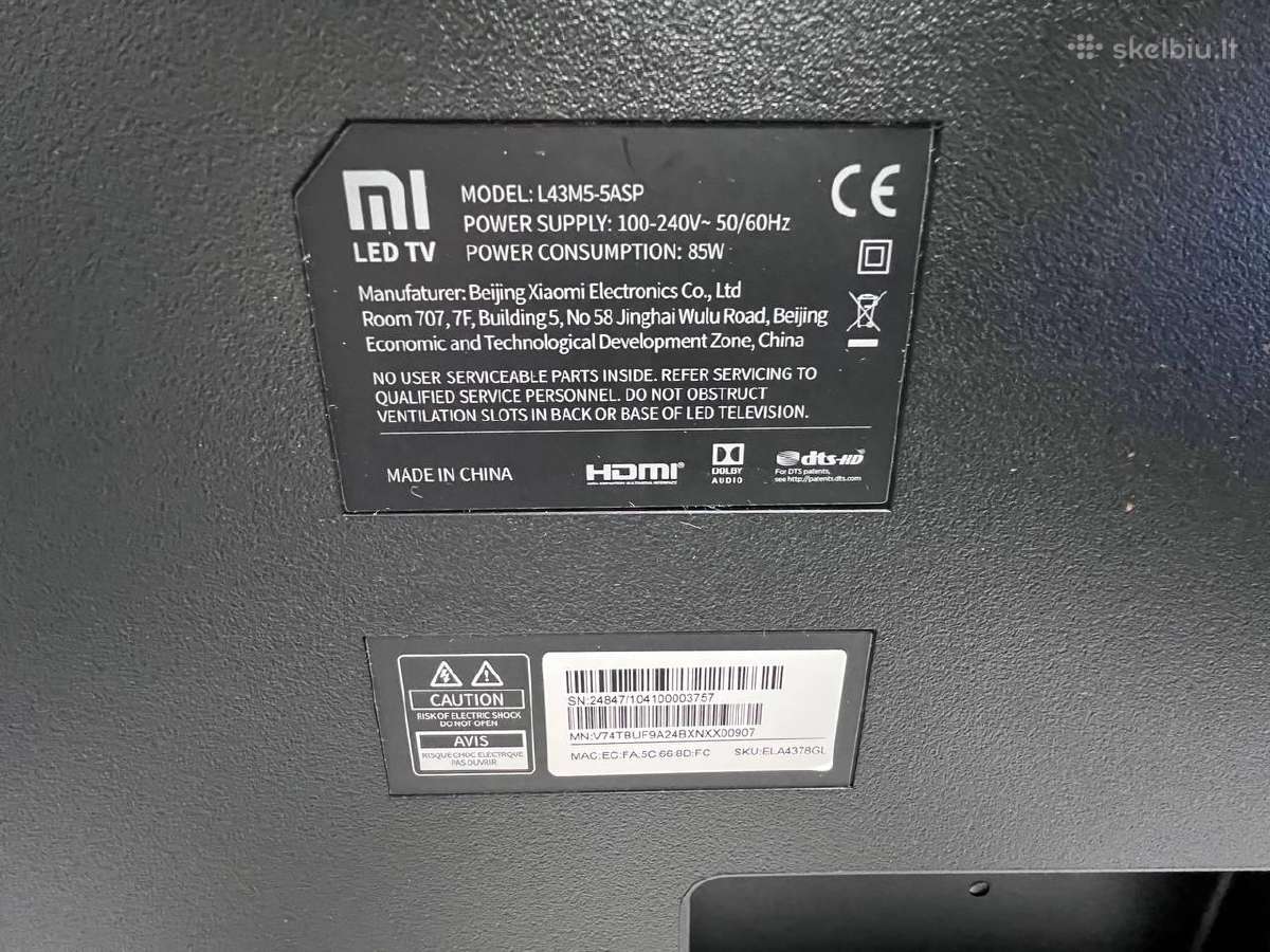Xiaomi L43m5-5asp 43 Full HD LED Smart TV - Dolby - nuotraukos Nr. 6